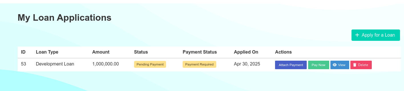 Loan Applications List